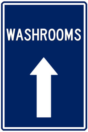wayfinding sign - Washrooms